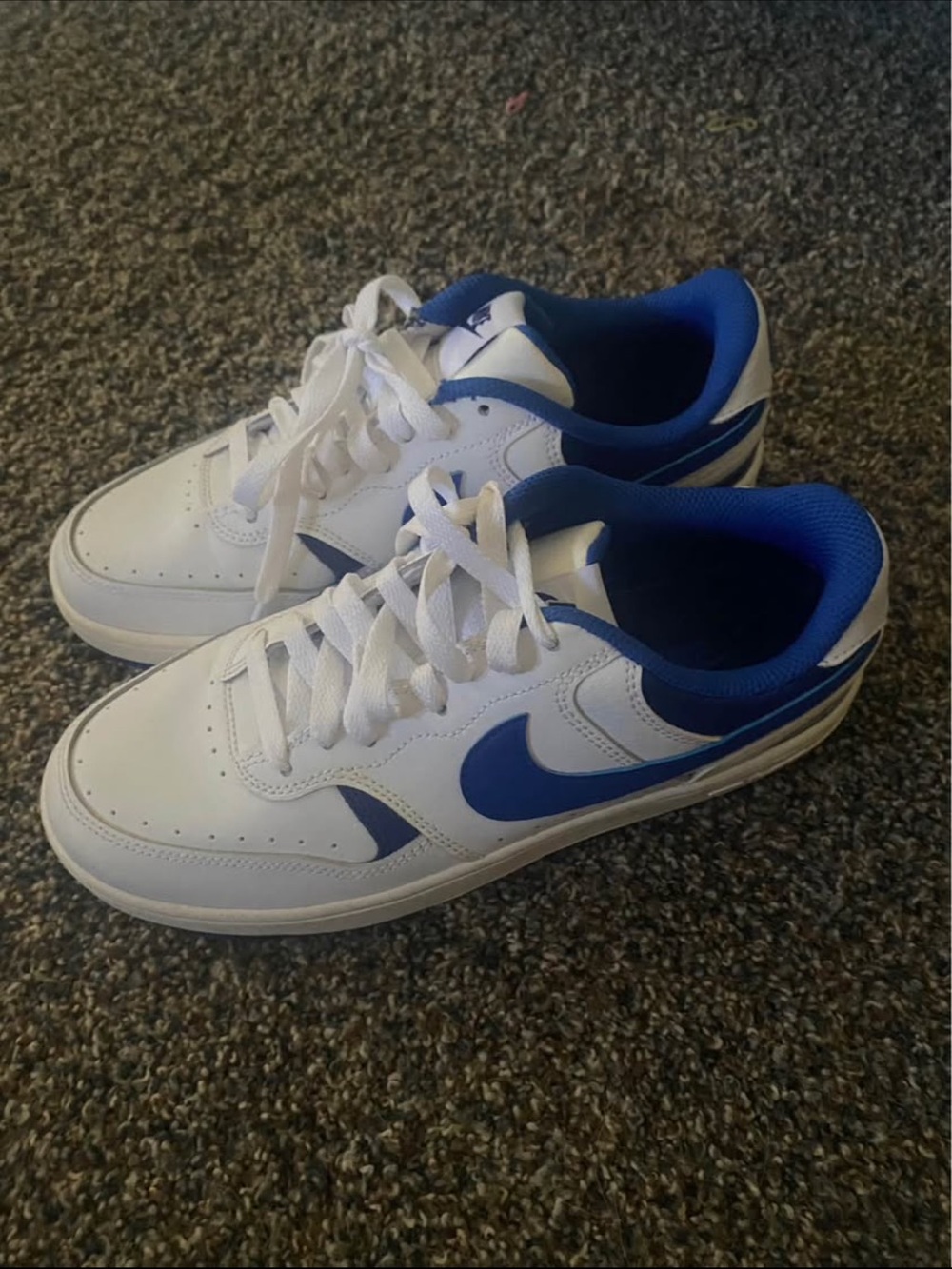 Men's White and Blue Athletic Sneakers